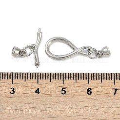 真鍮製マンテル  カドミウムフリー＆ニッケルフリー＆鉛フリー  無限  プラチナ  無限：23x9.5x2mm  穴：2mm  バー：17.5x8.5x2mm  穴：2mm  ピン：1mm&nbsp;KK-K391-11P