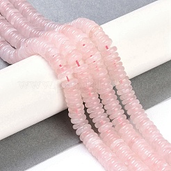 天然石ローズクォーツビーズ連売り  ロンデル  6~6.5x2~2.5mm  穴：1mm  約181~191個/連  15.16~15.35''（38.5~39.1センチメートル）&nbsp;G-Q159-B14-01