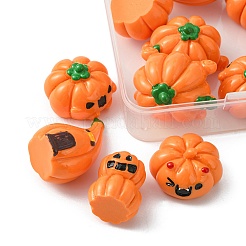 12Pcs 6 Styles Autumn Opaque Resin Pumpkin Cabochons&nbsp;RESI-YW0001-36