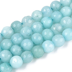 Dyed Natural White Jade Beads Strands&nbsp;G-T139-8mm-60-14
