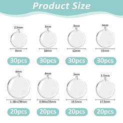 200Pcs 8 Styles Transparent Glass Cabochons&nbsp;GLAA-FH0001-88