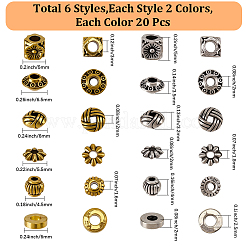 240Pcs 12 Styles Tibetan Style Zinc Alloy Beads&nbsp;FIND-SC0019-94