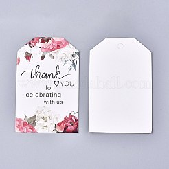 紙のギフトタグをご利用いただきありがとうございます  ハングタグ  ジュートより糸付き  結婚式/感謝祭のために  花模様の長方形  レッド  7x4.5x0.05cm  穴：4mm  50個/セット&nbsp;X1-CDIS-K002-D01