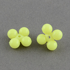 不透明なアクリルビーズ  スノーフレーク  ミックスカラー  13x13x5mm  穴：1mm  約1500個/500g&nbsp;SACR-R839-M