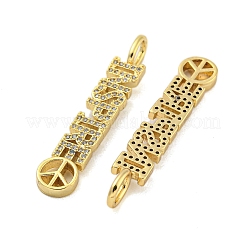 Brass Micro Pave Clear Cubic Zirconia Pendants&nbsp;KK-R159-03A-G