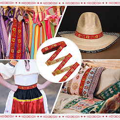 Ethnic Style Polyester Jacquard Ribbon&nbsp;OCOR-WH0078-478A-04