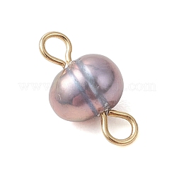 Natural Cultured Freshwater Pearl Potato Connector Charms&nbsp;PALLOY-JF05062