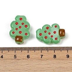 Christmas Theme Transparent Glass Enamel Beads&nbsp;LAMP-B028-02