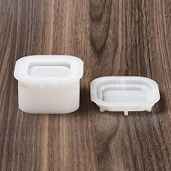 DIYキャンドルホルダーと蓋のシリコンモールド  樹脂石膏セメント鋳型  正方形  7~7.1x7~7.2x1.2~3.7cm  内径：4.6~6.05x4.6~6.05のCM  2個/セット&nbsp;DIY-F144-07A