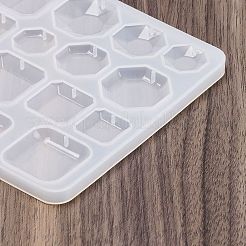 DIYペンダント型  シリコーン鋳造金型  UVレジン用  エポキシ樹脂工芸品作り  ポリゴン  ホワイト  112x128x6mm&nbsp;AJEW-U020-02B