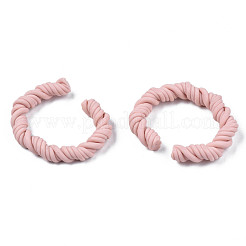 Polymer Clay Twist Rope Open Ring&nbsp;CLAY-N010-031-02