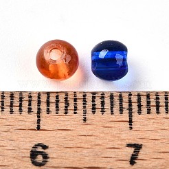 ベーキングペイント透明ガラスビーズ  ラウンド  ミックスカラー  4~5mm  穴：0.8~1.4mm&nbsp;X1-DGLA-Q022-4mm-M
