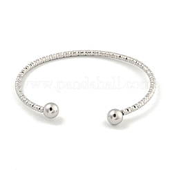 Non-Tarnish Textured 304 Stainless Steel Cuff Bangles&nbsp;BJEW-P331-11P