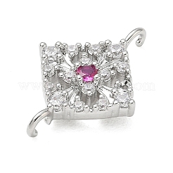 真鍮製ラインストーンペンダント  花のチャーム  プラチナ  15x21x3.2mm&nbsp;RB-CBAA948-02P
