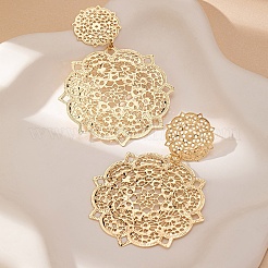 Flower Alloy Dangle Stud Earrings&nbsp;FS-WGC548B-01