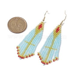 304 Stainless Steel with Glass Dangle Stud Earring&nbsp;EJEW-MZ00180-02