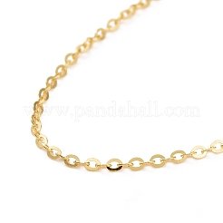 女性用 925 スターリングシルバー ケーブル チェーン ネックレス  18KGP本金メッキ  15.75インチ（40cm）&nbsp;STER-I021-08A-G