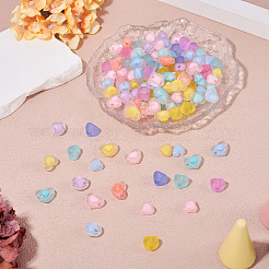 120Pcs 4 Styles Frosted Transparent Acrylic Beads&nbsp;OACR-TA0003-53