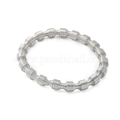女性用304ステンレススチールストレッチバングル  ステンレス鋼色  1/4インチ（0.75cm）  内径：2-1/8インチ（5.25cm）&nbsp;LS-BJEW-P315-02F-P