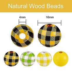 Painted Natural Wood Beads&nbsp;WOOD-SZ0001-09