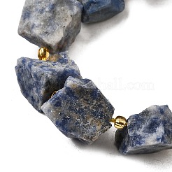 天然ブルースポットジャスパーの原石ビーズ  ナゲット  シードビーズで  14~28x15~25x10~27mm  穴：1.2~1.4mm  約9~10個/連  7.76''~8.07''（19.7~20.5センチメートル）&nbsp;G-Z087-B01