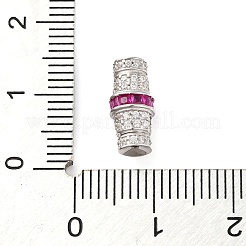 スターリングシルバーのマイクロパヴェキュービックジルコニアスクリュークラスプ925個  プラチナメッキ  12x6mm  穴：0.8mm&nbsp;STER-U005-03P-03