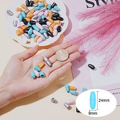 プラスチック離脱クラスプ  ゴムシリコーンの歯がひものネックレスのための  ミックスカラー  24x9mm  穴：2.5mm&nbsp;KY-PH0007-11