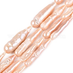 Natural Baroque Stick Pearl Keshi Pearl Beads Strands&nbsp;PEAR-N021-19-01B