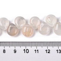 天然ホワイトアゲート瑪瑙ビーズ連売り  ティアドロップ  トップ掘削  12~12.5x10~11x5~5.5mm  穴：1~1.2mm  約33個/連  8.86~10.2''（22.5~25.5センチメートル）&nbsp;G-T138-122