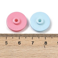 不透明なアクリルビーズ  フラットラウンド  ミックスカラー  16x6mm  穴：2mm&nbsp;OACR-H058-17