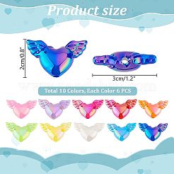 60Pcs 10 Colors AB Color Plated Acrylic Beads&nbsp;PACR-PH0001-11