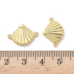 真鍮製の貝殻型コネクタチャーム  ラックめっき  長持ちメッキ  カドミウムフリー＆鉛フリー  18KGP本金メッキ  12.5x18x2.5mm  穴：1.2mm&nbsp;KK-P325-07G