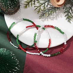 3Pcs 3 Styles Christmas Glass Seed Beaded Stretch Bracelet Sets&nbsp;BJEW-JB10472