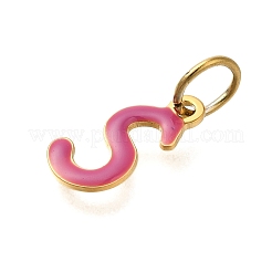 Ion Plating(IP) 304 Stainless Steel Enamel Alphabet Charms&nbsp;STAS-F308-02G-S