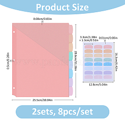 8Pcs Rectangle PP Plastic Notebook Index Divider Sheets&nbsp;AJEW-WH0609-668