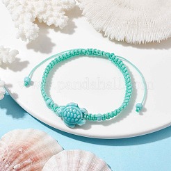 4Pcs 4 Color Porcelain Tortoise Braided Bead Bracelets Set&nbsp;BJEW-JB10058
