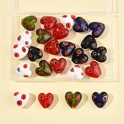 24Pcs 5 Colors Handmade Millefiori Glass Beads&nbsp;LAMP-FS0001-36