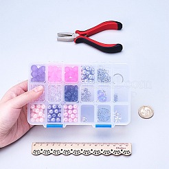 DIYブレスレットメイキング  ミックスカラー  8mm  穴：0.7~1.1mm  8x6mm  穴：1.5mm  10mm  穴：1.3~1.6mm  6x1mm  4mm  8mm  穴：2mm  25mm  穴：5mm  穴：5mm  14x11x4mm  穴：2mm  28.5x25.3x1.5mm  穴：2mm  13.5x10mm  穴：1.5mm  18x7x1mm&nbsp;DIY-SC0002-11A
