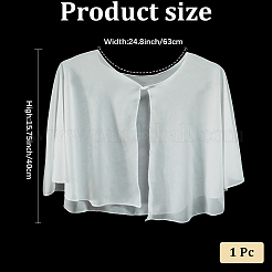 シフォンショール  女性用ラップ  ホワイト  400x630x2mm&nbsp;AJEW-WH20071-003A