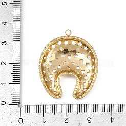 304ステンレスペンダント  星のチャーム入り月  ゴールドカラー  32.5x26.5x5mm  穴：2mm&nbsp;STAS-B092-07G