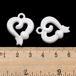 バレンタインデーの不透明アクリルパーツ  ハートチャーム  ホワイト  27x22x8mm  穴：2.8mm  約305個/500g&nbsp;SACR-L007-042D