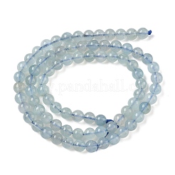 天然石アクアマリンビーズ連売り  ラウンド  5mm  穴：1mm  約80個/連  15.35インチ（39cm）&nbsp;G-D327-B01-5mm