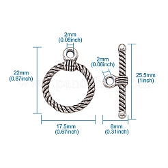 チベット風合金マンテル  ミックスカラー  リング：22x17.5x2mm  穴：2mm  バー：25.5x8x3mm  穴：2mm  5セット/カラー  20のセット/袋&nbsp;PALLOY-TA0020-01