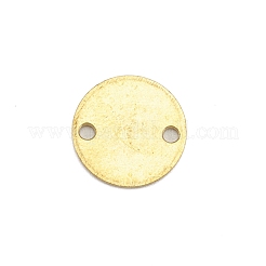 真鍮製コネクタチャーム  水の波紋模様とフラットラウンド  生（メッキなし）  14x1mm  穴：1.8mm&nbsp;KK-WH0047-12