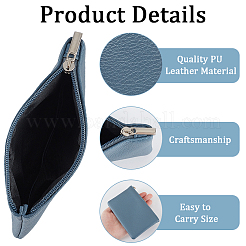 4Pcs 4 Colors Litchi Print PU Leather Zip Pouches&nbsp;ABAG-CP0001-06
