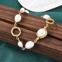 Pearl Beaded Bracelets&nbsp;BJEW-P350-02G
