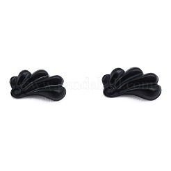 オペーク樹脂カボション  花  ブラック  9x5x2.5mm&nbsp;CRES-N030-030A-01