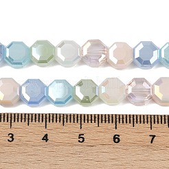電気メッキガラスビーズセット  八角形  多面カット  ミックスカラー  7.5x7.5x3.5mm  穴：1~1.2mm  約48~56個/連  14.17~16.50''（36~41.9センチメートル）&nbsp;EGLA-G039-05A-01