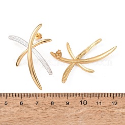 Two Tone 304 Stainless Steel Stud Earrings&nbsp;EJEW-T054-13G