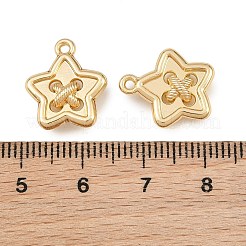 合金ペンダント  ねじれたロープのチャームが付いた星  ラックめっき  カドミウムフリー＆鉛フリー  ゴールドカラー  15.5x13.5x5mm  穴：1.2mm&nbsp;AL-CBAD42D-06G